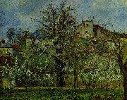 Camille Pissarro Obstgarten mit bluhenden Baumen oil painting on canvas